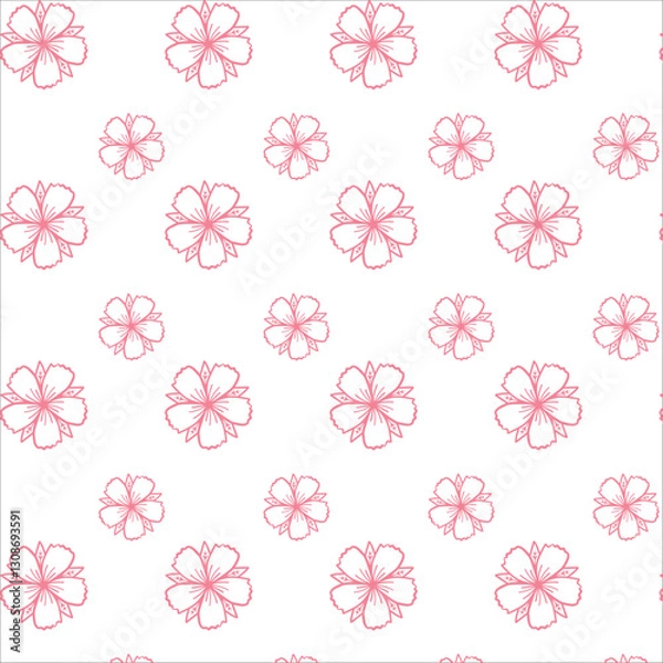 Fototapeta seamless pattern with pink flowers