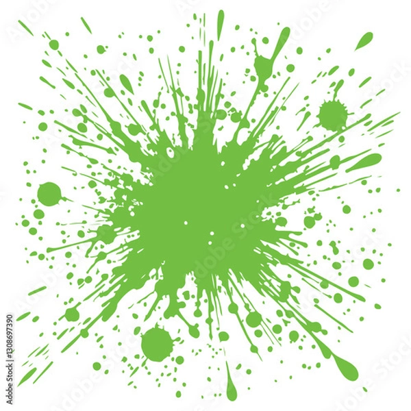 Obraz Vibrant splash art vector background with green color explosion