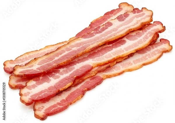 Fototapeta Crispy Bacon Strips Deliciously Arranged. AI Generated