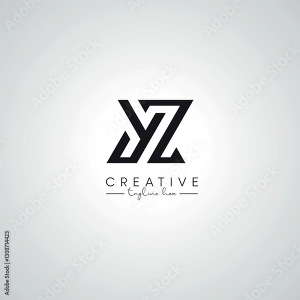 Obraz YZ ZY Letter Modern Unique Logo Design. Initial Based Monogram Symbol.