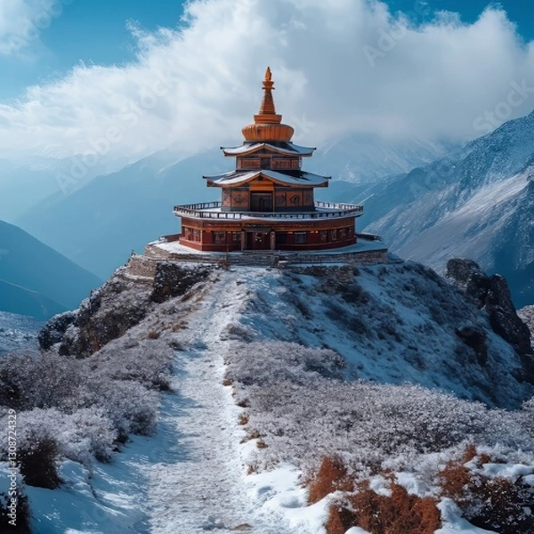 Obraz buddhist temple in nepal