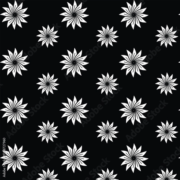 Fototapeta black and white seamless pattern