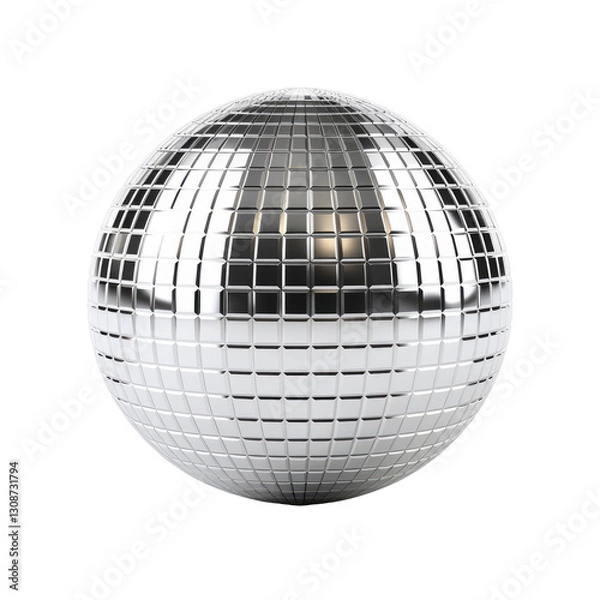 Fototapeta highly reflective disco ball on transparent background