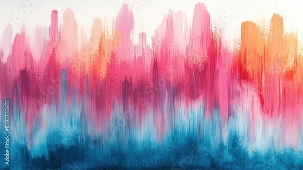 Fototapeta Abstract artwork featuring layered color brushstrokes across the canvas surface