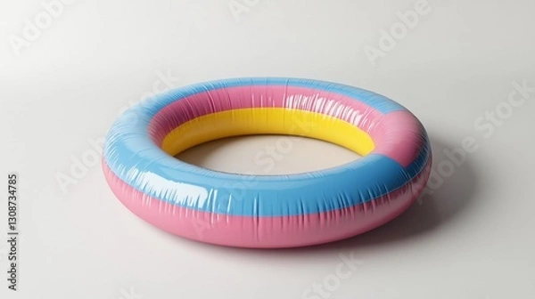 Fototapeta Colorful inflatable ring, studio shot, summer, background, website