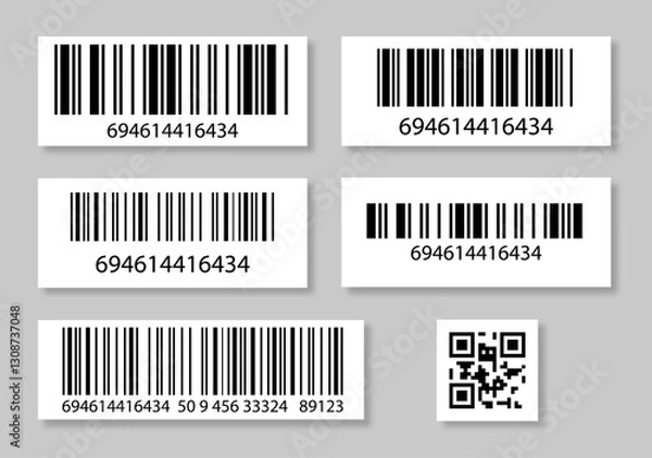 Fototapeta Barcodes and QR Code Set