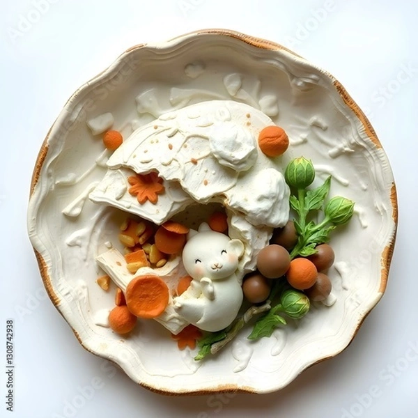 Fototapeta fried eggs with vegetables