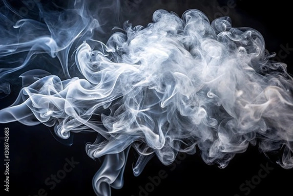 Fototapeta Cloud of smoke is rising from a cigarette