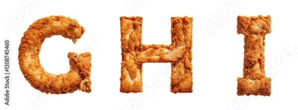 Obraz Alphabet shaped from crispy fried chicken. Generative AI	