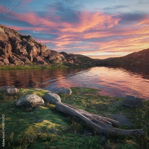 Obraz sunset over the lake