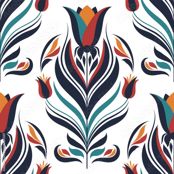 Obraz Vector Seamless Vintage Floral Background.