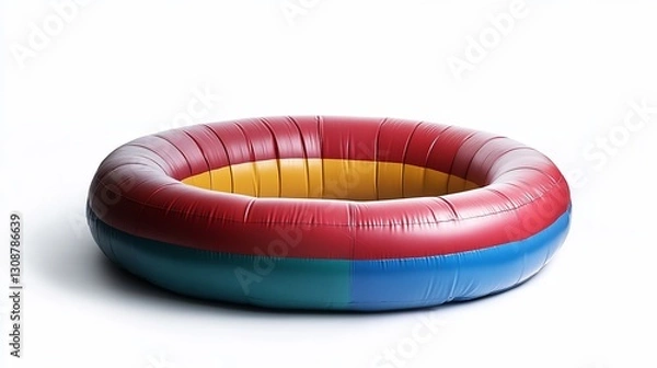 Fototapeta Inflatable pool, kiddie, summer, fun, water, play, toy, isolated, white background, playtime