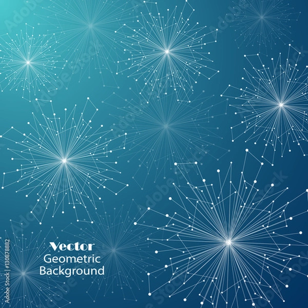 Fototapeta Geometric pattern with connected lines and dots.