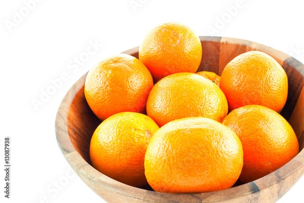 Obraz wood dish full with oranges