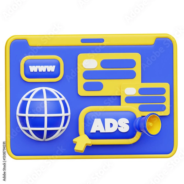 Obraz Website ADS 3D Illustration