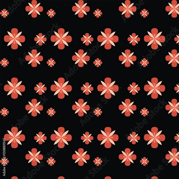 Fototapeta seamless pattern with red hearts