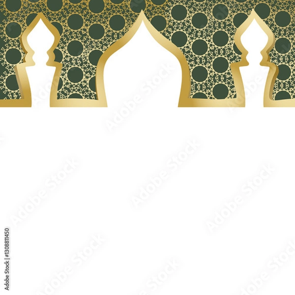 Fototapeta Islamic Decorative Frame With Background Pattern