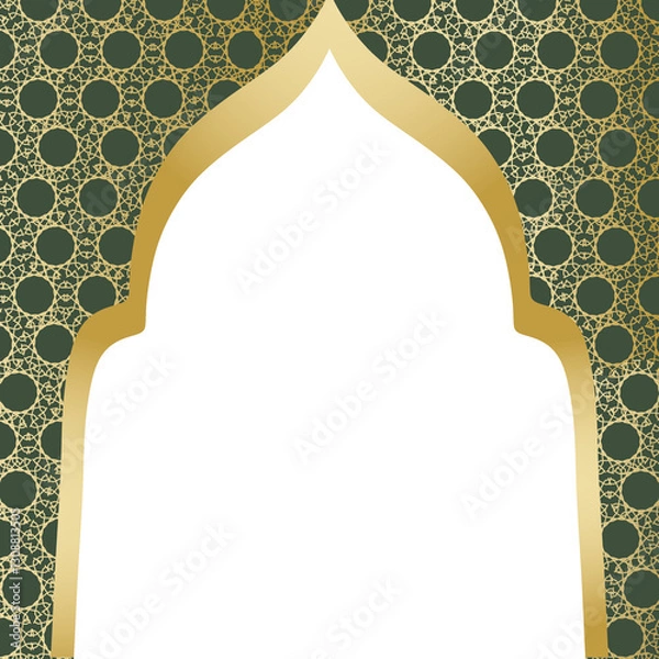 Fototapeta Islamic Decorative Frame With Background Pattern