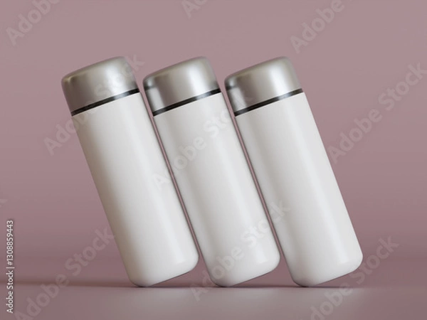 Fototapeta 3D Render with 3D software Small Water Bottle Mini Insulated Water Bottle for Hot and Cold Drinks Cute Stainless Steel Travel Coffee Mug Leak Proof Vacuum Flask