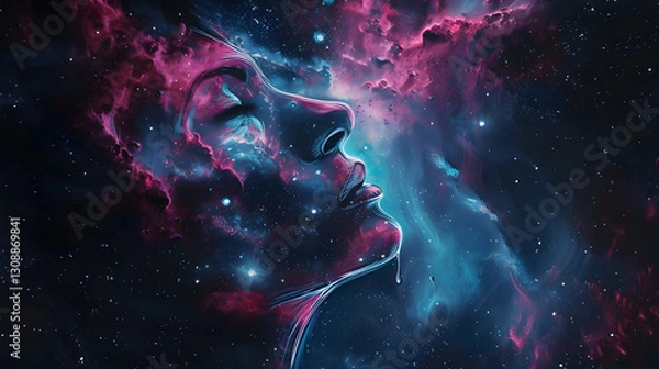 Fototapeta Cosmic Eternity: Spray Paint Technique Unveiling the Art of Space and Imagination