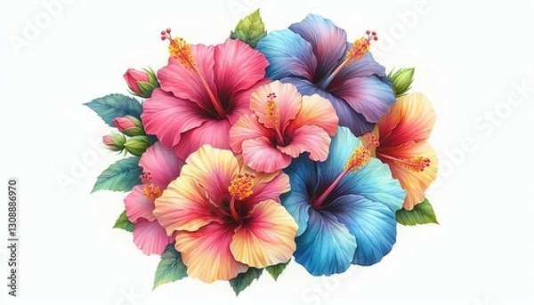 Obraz flores pintadas en acuarela. aislada