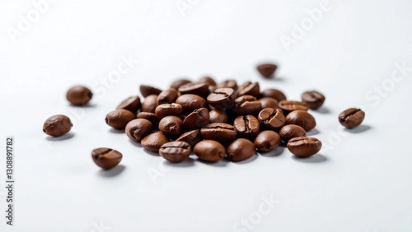 Fototapeta coffee beans white background pool freshly brewed