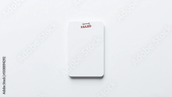 Obraz failed id badge white background plastic card material security purposes