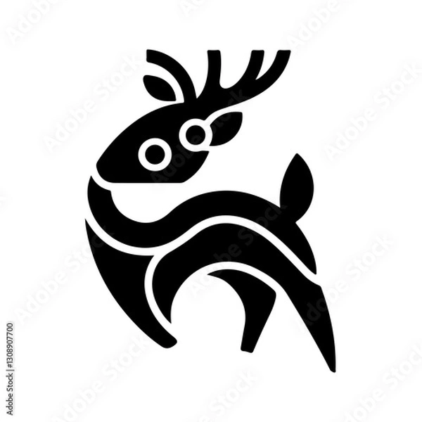 Fototapeta deer silhouette vector