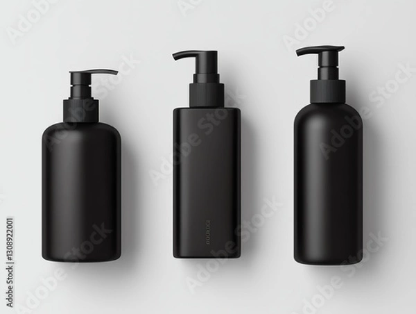 Fototapeta Product branding mockup, modern cosmetic packaging with branding elements, sleek and minimalist composition