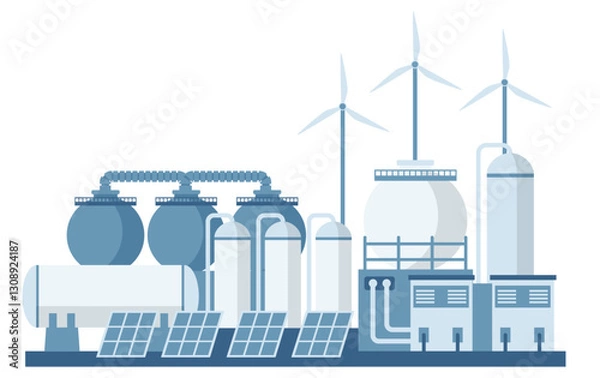 Fototapeta Green Hydrogen H2 Production from Renewable Energy Sources