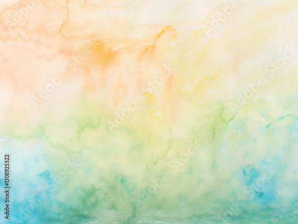 Fototapeta Soft Watercolor Gradient with Pastel Hues Generative AI  