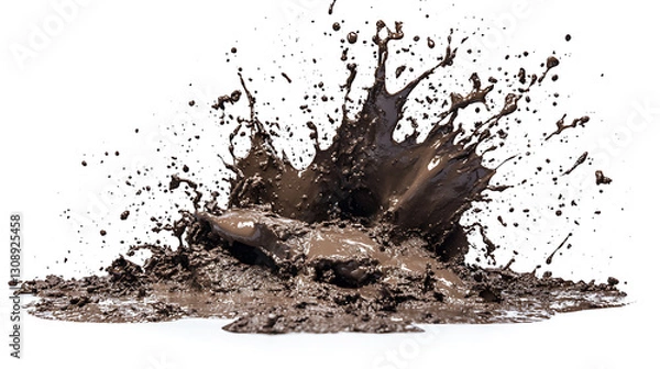 Fototapeta Mud Splash Isolated in transparent