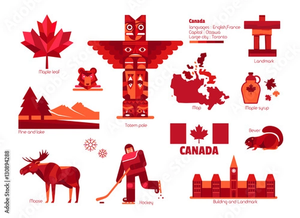 Fototapeta  Canada sign and symbol, Info-graphic elements.
