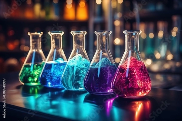 Obraz Chemical flasks in the laboratory