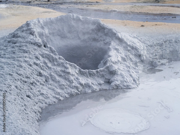 Obraz Mud volcano in Hverir geothermal area in Iceland