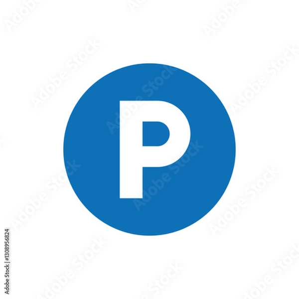 Fototapeta Transportation parking sign icon. P transportation symbol