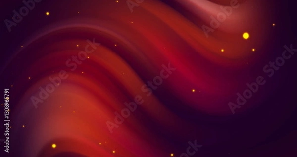 Obraz Image of yellow spots moving over red shapes