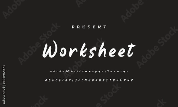 Obraz Brush Font. Hand Lettering Sketch Font. Vector Alphabet