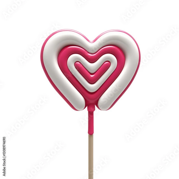 Obraz heart shaped lollipop isolated