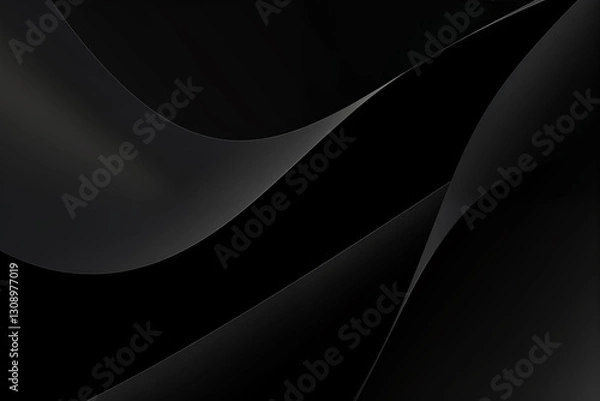 Fototapeta Abstract black wave patterns creating a sleek and modern background.