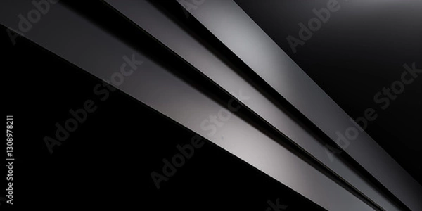 Fototapeta Abstract design with sleek lines and shadows in a modern monochrome style.