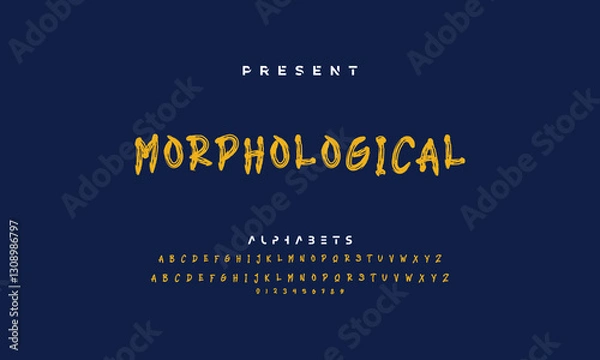 Fototapeta vector brush style font, alphabet, typeface