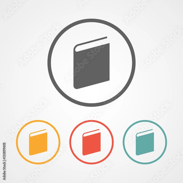 Fototapeta book icon with four color variation