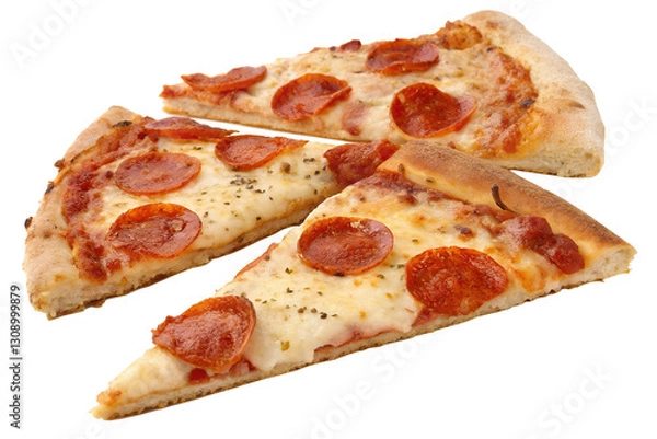 Fototapeta pizza slice  isolated on transparent background 