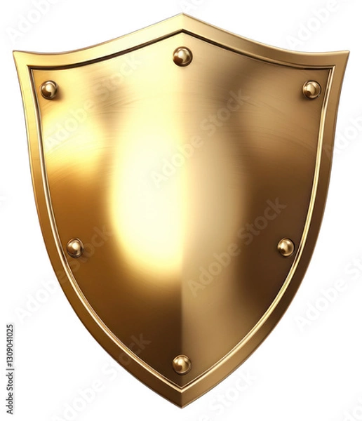 Obraz PNG Shield shiny gold