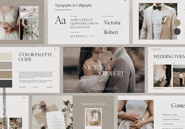 Obraz Wedding Mood Board Presentation Layout