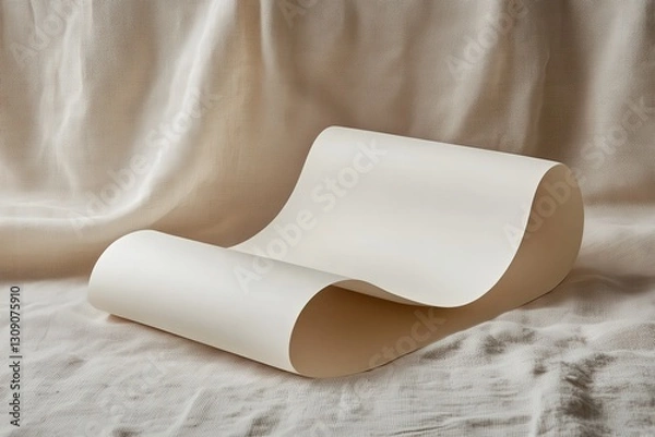 Fototapeta Curled Paper on Fabric Background.