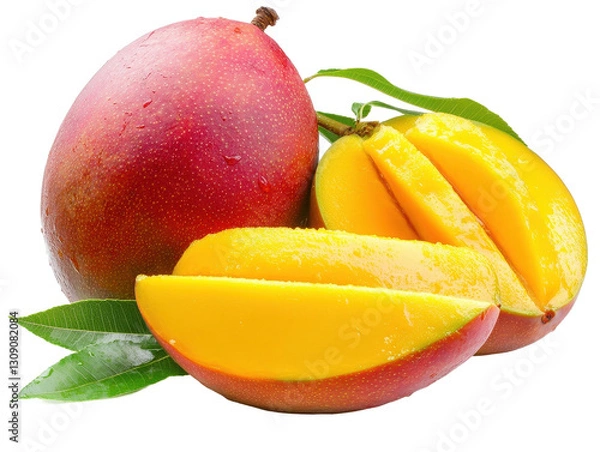 Fototapeta Isolated Mango with Slices