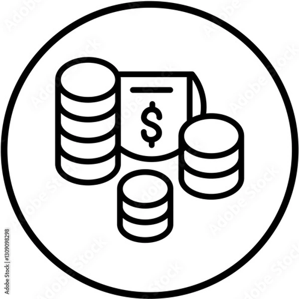 Fototapeta Vector Design Stack Of Coins Icon Style
