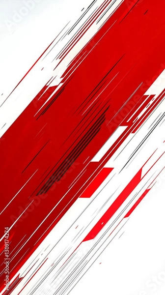 Fototapeta A red and white striped background with red lines
